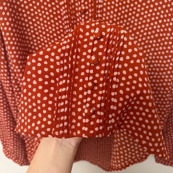 Torrid Orange Polka Dot Blouse - Picture 7 of 11